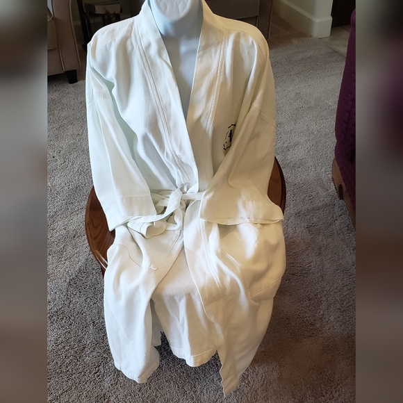 Frette white waffel weave kimono robe, size XL - Picture 6 of 8
